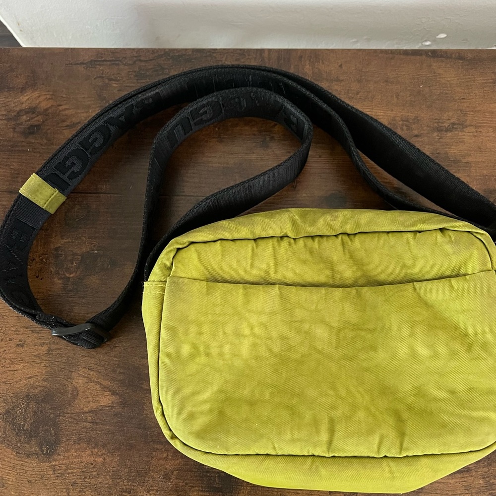 BAGGU Green and Black Quilted Crossbody Bag